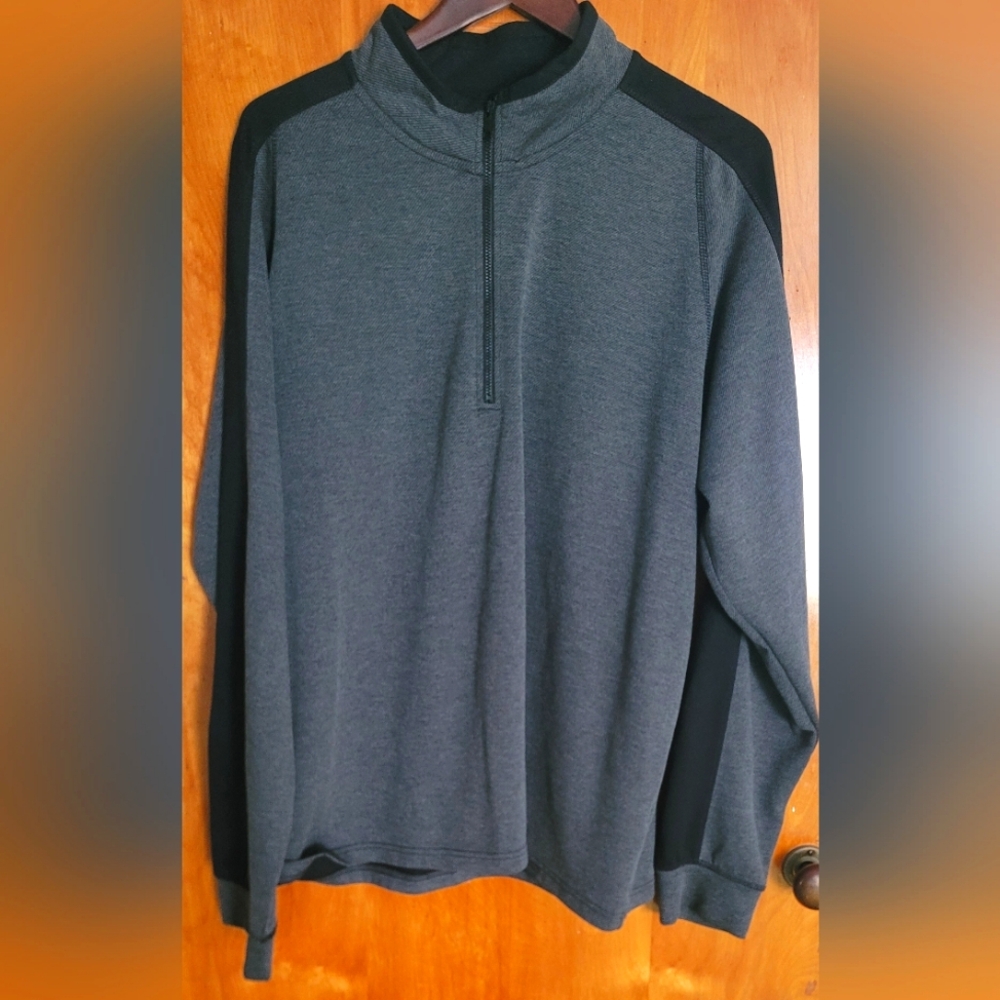 Hawke & Co Men's Charcoal and Black 1/4 Zip Top / Sweatshirt XXL  NWOT